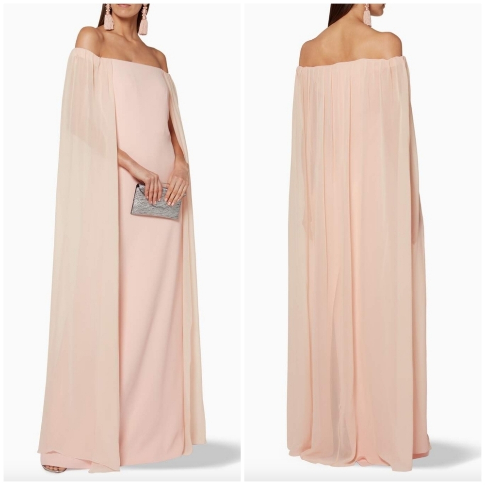 Genny Made in Italy Off Shoulder Light Pink Cape Princess Prom Wedding Gown NWT